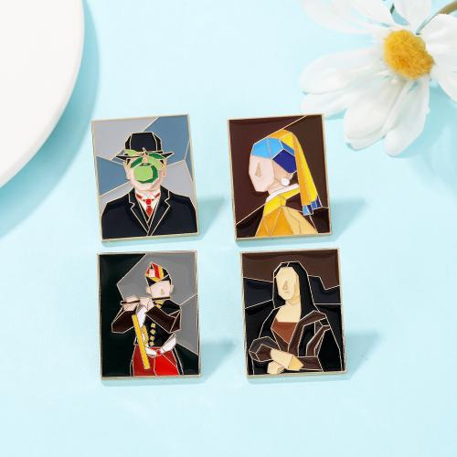 Broche émail, alliage de zinc, unisexe & modèles différents pour le choix, doré, Vendu par PC