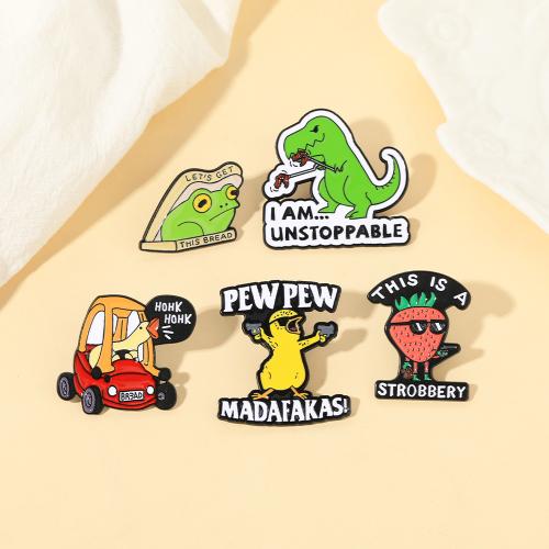 Broche émail, alliage de zinc, unisexe & styles différents pour le choix, noire, Vendu par PC