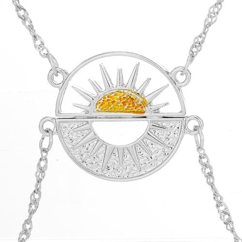 Zinc Alloy Necklace, plated, 2 pieces & Unisex & hollow, original color 