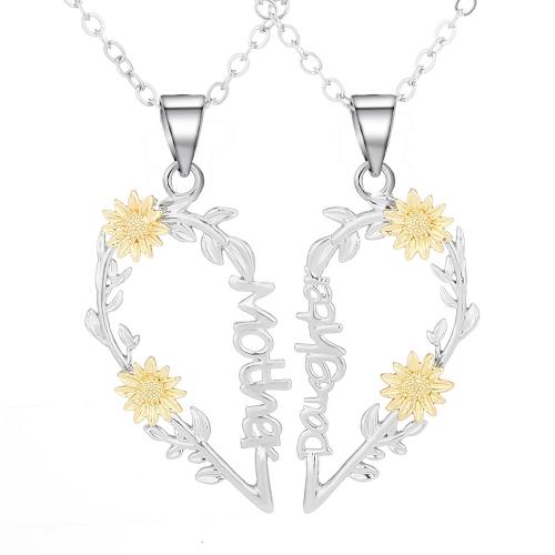 laiton collier, Placage, 2 pièces & unisexe & creux, couleur originale, Vendu par fixé