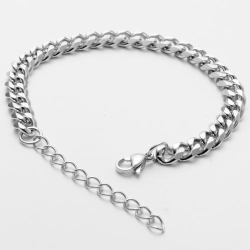 Acier inoxydable 304 bracelet, poli, longueur différente pour le choix & unisexe & normes différentes pour le choix, couleur originale, Vendu par PC