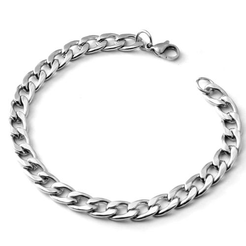 Acier inoxydable 304 bracelet, longueur différente pour le choix & unisexe & normes différentes pour le choix, couleur originale, Vendu par PC