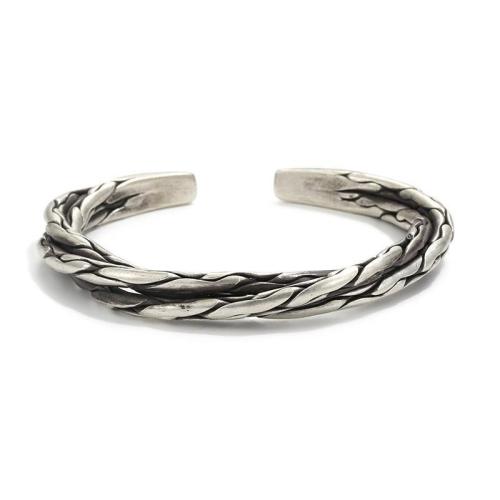 Zinc Alloy Cuff Bangle, antique silver color plated, vintage & for man, Inner Approx 60mm [
