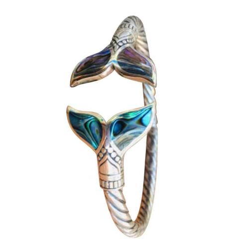 Zinc Alloy Cuff Bangle, with Shell, Mermaid tail, plated, fashion jewelry & for woman, Inner Approx 60mm 