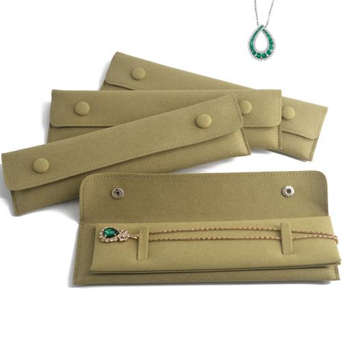 Microfiber PU Jewelry Packing Bag, Rectangle, dustproof, tan [