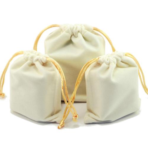 velours Sac drawstring, Portable & Anti-poussière & normes différentes pour le choix, beige, Vendu par PC[