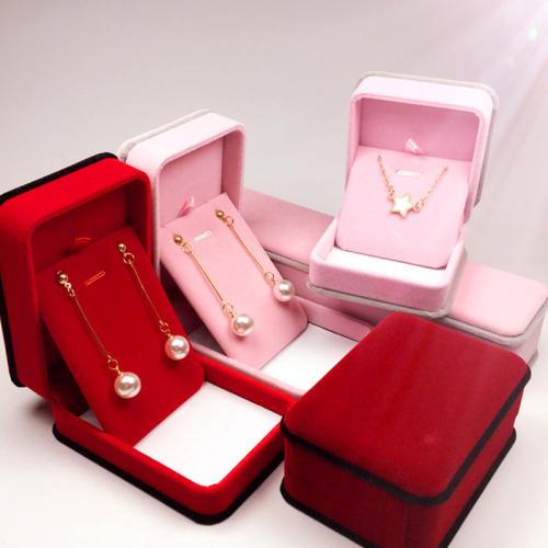 velours de coton Multifonctionnel Boîte à bijoux, rectangle, Portable & Anti-poussière, plus de couleurs à choisir Vendu par PC