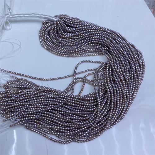 Naturel d'eau douce perles, perle d'eau douce cultivée, Légèrement rond, DIY, violet cm, Vendu par brin