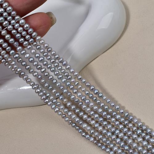 Naturel d'eau douce perles, perle d'eau douce cultivée, Légèrement rond, DIY, gris cm, Vendu par brin