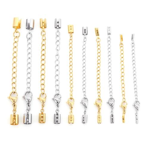 Acier inoxydable Extender chaîne, Acier inoxydable 304, Placage de couleur d'or, DIY, plus de couleurs à choisir cm Vendu par sac