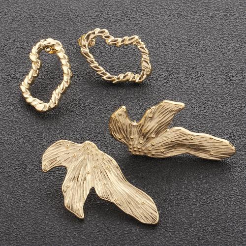 Boucle en acier inoxydable, Acier inoxydable 304, Placage de couleur d'or, bijoux de mode, Or, Vendu par paire