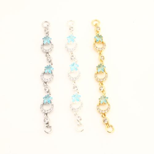 Brass Extender Chain, DIY & micro pave cubic zirconia 