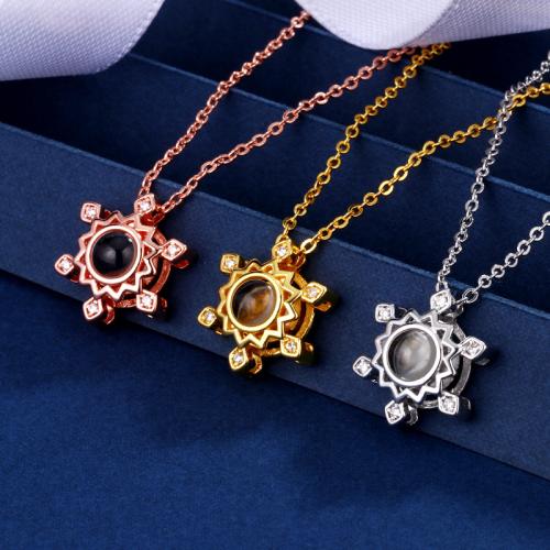 laiton Collier de projection miniature, Placage, bijoux de mode & avec strass, plus de couleurs à choisir Environ 40 cm, Vendu par PC