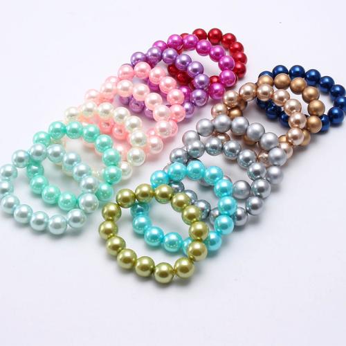 ABS Plastic Pearl Bracelet, Round, fashion jewelry & for children beads length 12mm Approx 6.3 Inch [