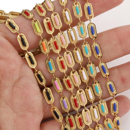 Stainless Steel Chain Jewelry, 304 Stainless Steel, gold color plated, DIY & micro pave cubic zirconia 