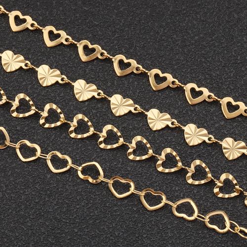 Stainless Steel Chain Jewelry, 304 Stainless Steel, gold color plated, DIY 