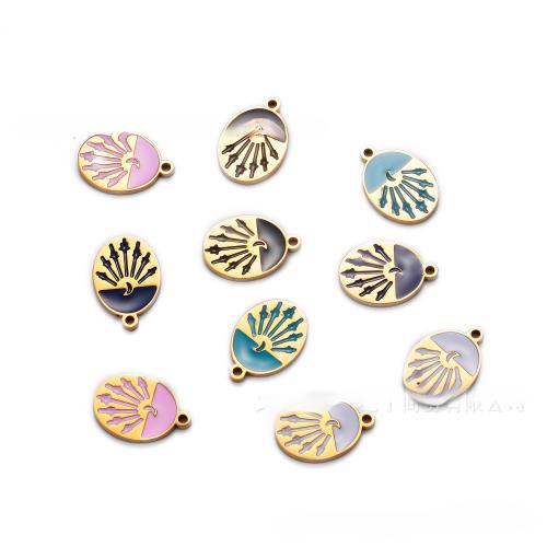 Emaille Edelstahl Anhänger, 304 Edelstahl, goldfarben plattiert, DIY, keine, 5PCs/Tasche, verkauft von Tasche