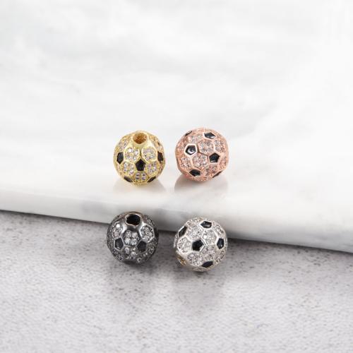 Cuentas Zirconia micro pavimenta cúbicos, metal, fútbol, chapado, Bricolaje & micro arcilla de zirconia cúbica, más colores para la opción, Vendido por UD[