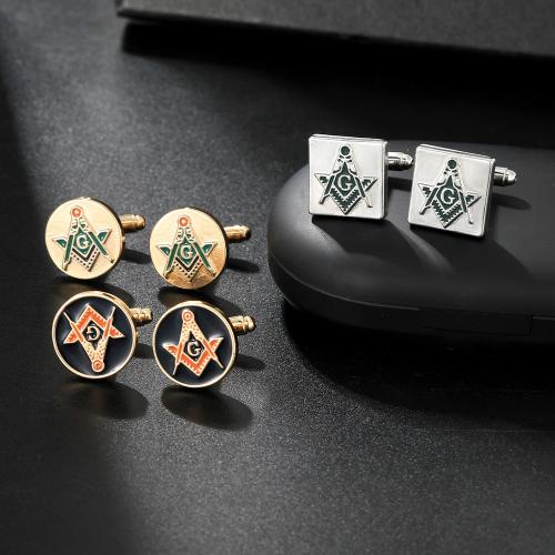 Zink Legierung Manschettenknöpfe, Zinklegierung, plattiert, unisex & verschiedene Stile für Wahl & Emaille, keine, verkauft von Paar