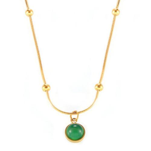 ステンレス鋼のジュエリーネックレス, 304ステンレススチール, とともに ガラスストーン, 18Kゴールドメッキ, ファッションジュエリー & 女性用, 売り手 パソコン