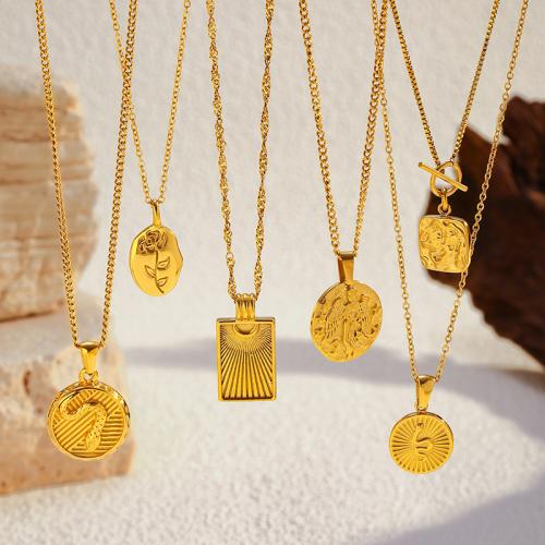 ステンレス鋼のジュエリーネックレス, 304ステンレススチール, 18Kゴールドメッキ, ファッションジュエリー & 異なるスタイルを選択 & 女性用, 売り手 パソコン