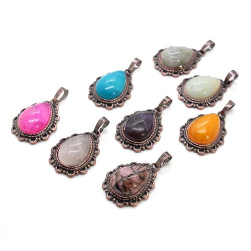 pendentif en alliage zinc à gemme , alliage de zinc, avec pierre gemme, larme, Placage, DIY, plus de couleurs à choisir Vendu par PC