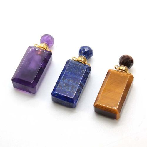 pierre gemme Pendentif bouteille de parfum, avec alliage de zinc, Placage de couleur d'or, DIY & double trou, plus de couleurs à choisir Vendu par PC