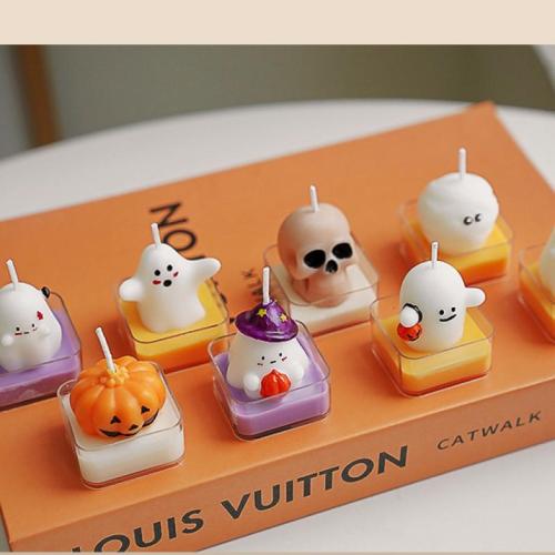 paraffine bougie, fait à la main, Halloween Design & pour la maison et le bureau & styles différents pour le choix Vendu par lot