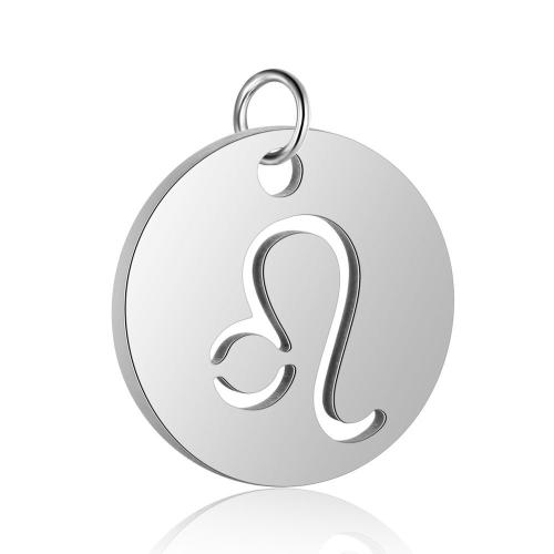 Pendentif en acier inoxydable de constellation, Acier inoxydable 304, 12 Signes du Zodiaque, DIY & modèles différents pour le choix & creux, couleur originale Vendu par PC