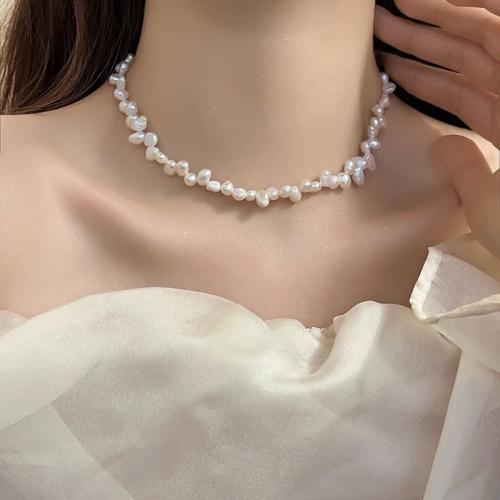 perle d'eau douce cultivée, avec Acier titane, Baroque, Placage de couleur d'or, bijoux de mode, plus de couleurs à choisir, 5-6MM, Vendu par brin[