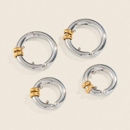 boucle d'oreille de clip en inox, Acier inoxydable 304, Placage de couleur d'or, bijoux de mode, plus de couleurs à choisir, Vendu par paire