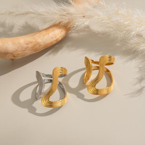 Bague en acier inoxydable, Acier inoxydable 304, Placage de couleur d'or, bijoux de mode, plus de couleurs à choisir, Vendu par PC