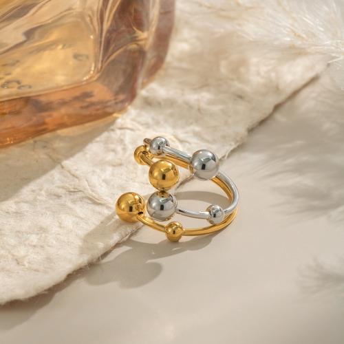 Bague en acier inoxydable, Acier inoxydable 304, Placage de couleur d'or, Réglable & bijoux de mode, plus de couleurs à choisir, Vendu par PC