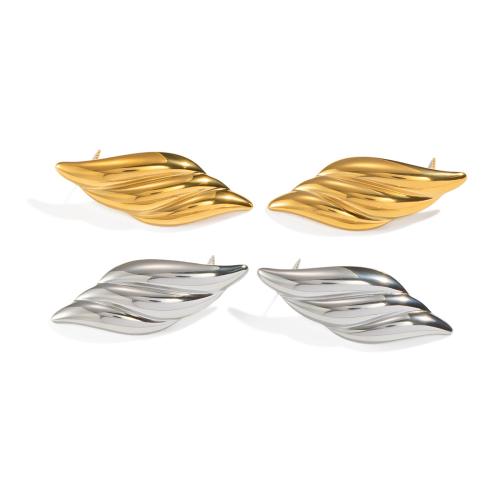 Edelstahl Stud Ohrring, 304 Edelstahl, Blatt, plattiert, Modeschmuck & für Frau, keine, verkauft von Paar