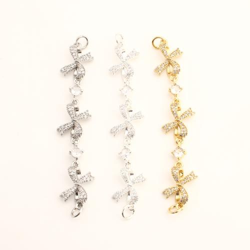 Cadena Estensor de Metal, Bricolaje & micro arcilla de zirconia cúbica, más colores para la opción, 67x11.5x3mm, Vendido por UD[