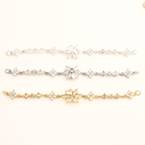 Cadena Estensor de Metal, Bricolaje & micro arcilla de zirconia cúbica, más colores para la opción, 104x13x3mm, Vendido por UD[