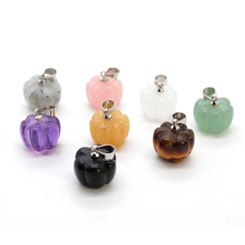 Gemstone Jewelry Pendant, with Iron, Pumpkin, silver color plated, DIY 
