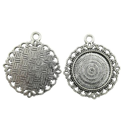 Zink Legierung Anhänger Rohling, Zinklegierung, plattiert, DIY, Innendurchmesser:ca. 20mm, verkauft von PC