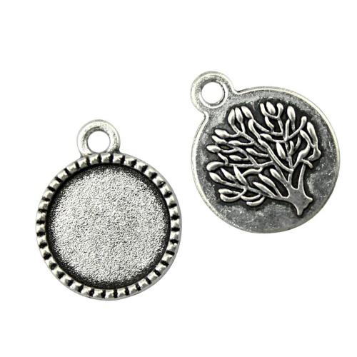 Pendantif en Alliage de zinc  , Rond, Placage, DIY, Diamètre inté Environ 14mm, Vendu par PC
