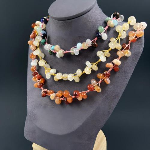 Colliers de pierres précieuses, Pierre naturelle, avec jaune de jade & agate rouge, bijoux de mode, plus de couleurs à choisir cm, Vendu par brin