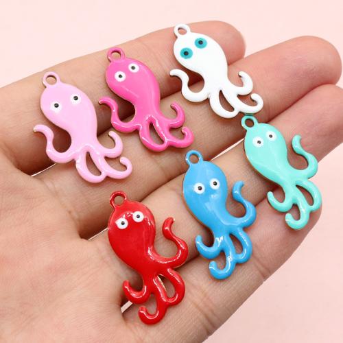 Emaille Edelstahl Anhänger, 304 Edelstahl, Krake, DIY, keine, 28x15mm, 20PCs/Tasche, verkauft von Tasche