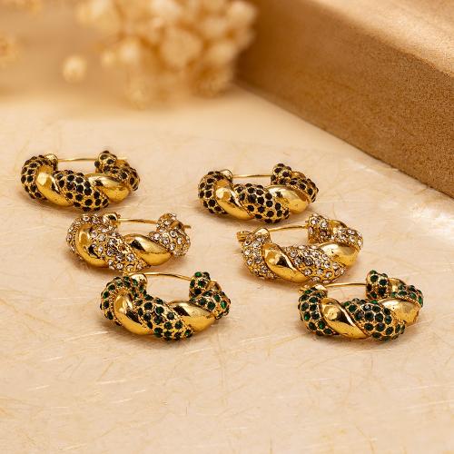 ステンレス　ダングル ピアス, 304ステンレススチール, ファッションジュエリー & ライン石のある, 無色, 売り手 ペア