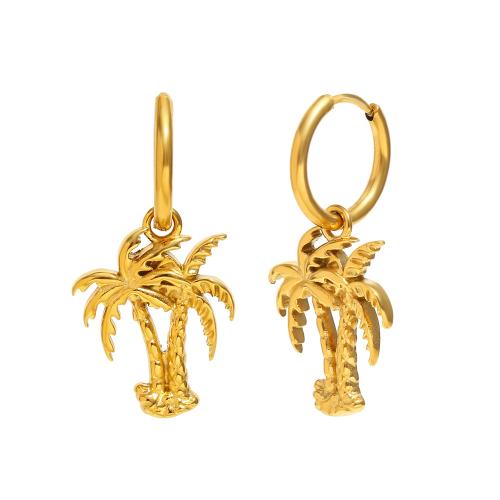 Boucle d'oreille goutte inox, Acier inoxydable 304, Placage de couleur d'or, bijoux de mode, doré, Vendu par paire