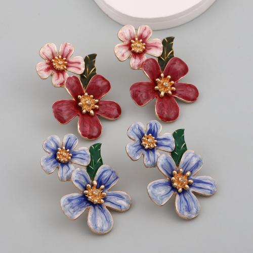 Enamel Zinc Alloy Drop Earring, gold color plated, fashion jewelry 
