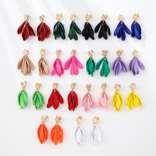 Zink Legierung Tropfen Ohrring, Zinklegierung, mit Kunststoff, goldfarben plattiert, Modeschmuck, keine, verkauft von Paar[