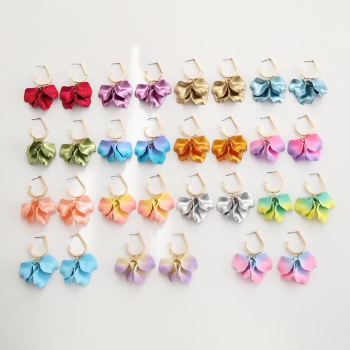 Boucle d'oreille de goutte acrylique, alliage de zinc, avec Acrylique, Placage de couleur d'or, bijoux de mode, plus de couleurs à choisir, Vendu par paire