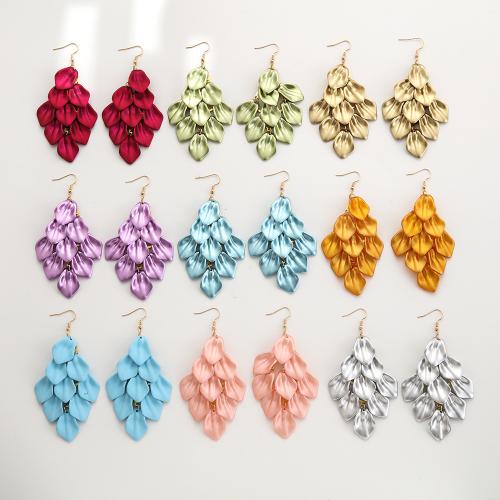 Boucle d'oreille de goutte acrylique, alliage de zinc, avec Acrylique, Placage de couleur d'or, bijoux de mode, plus de couleurs à choisir, Vendu par paire