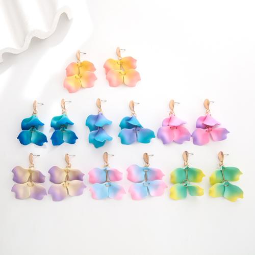 Boucle d'oreille de goutte acrylique, alliage de zinc, avec Acrylique, Placage de couleur d'or, bijoux de mode, plus de couleurs à choisir, Vendu par paire