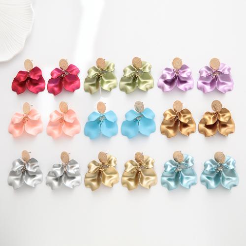 Boucle d'oreille de goutte acrylique, alliage de zinc, avec Acrylique, Placage de couleur d'or, bijoux de mode, plus de couleurs à choisir, Vendu par paire