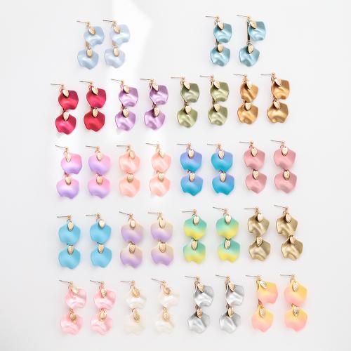 Boucle d'oreille de goutte acrylique, alliage de zinc, avec Acrylique, Placage de couleur d'or, bijoux de mode, plus de couleurs à choisir, Vendu par paire